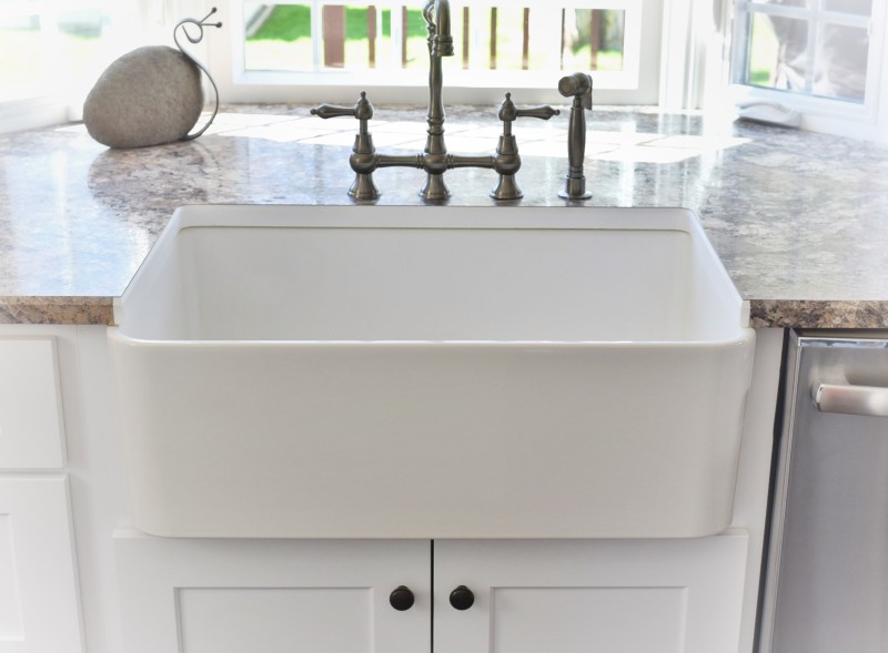 With Farmhouse Sink And Wainscoting. Farm Sink Stainless By Kraus ...